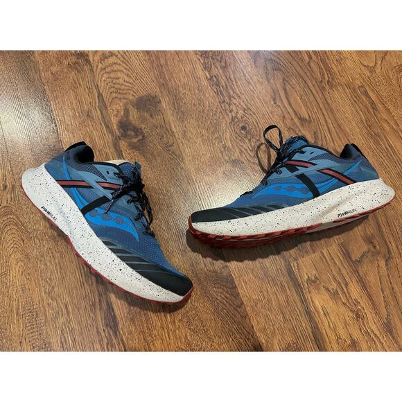 Saucony Men's Ride 15 TR Trail Running Shoes Blue - Size 10 Outdoor Footwear - Picture 1 of 9